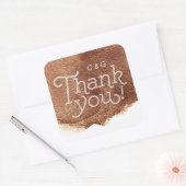 Sticker Carré Couleur cuivre moderne simple mariage merci (Enveloppe)