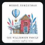 Sticker Carré COULEUR D'EAU vintage FESTIVE CHRISTMAS VILLAGE MA<br><div class="desc">Insufflez vos salutations de vacances avec le charme nostalgique en utilisant cette vintage aquarelle festive maison de village de Noël autocollant carré de maison. Ajouté à vos cartes, enveloppes ou cadeaux, cet autocollant présente une scène pittoresque et pittoresque du village évoquant la chaleur et la joie de la saison. Apportez...</div>