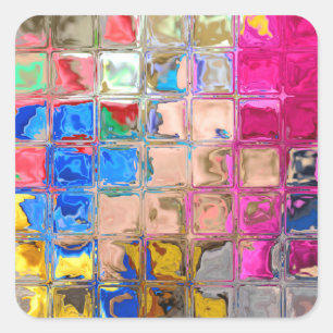 Sticker Carré Couleur des blocs de verre texture