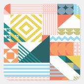 Sticker Carré Couleur Motif (Devant)