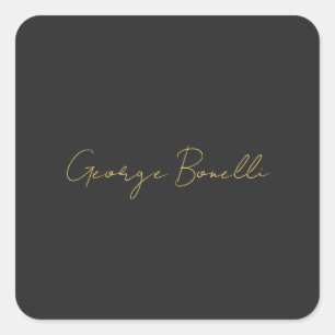 Sticker Carré Couleur or gris classique Personnaliser personnell