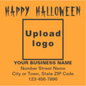 Sticker Carré couleur orange d'Halloween d'affaires Vinyl (Devant)