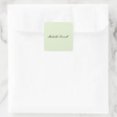 Sticker Carré Couleur Pastel Clair Moderne Script Tendance (Sac)