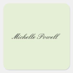 Sticker Carré Couleur Pastel Clair Moderne Script Tendance