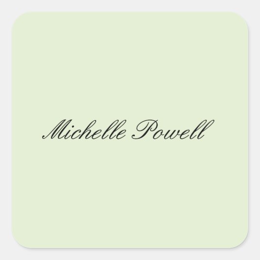 Sticker Carré Couleur Pastel Clair Moderne Script Tendance (Devant)