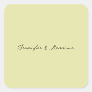 Sticker Carré Couleur pastel personnalisée nom minimaliste perso