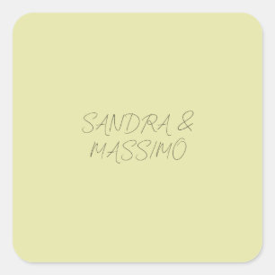 Sticker Carré Couleur pastel personnalisée nom minimaliste perso