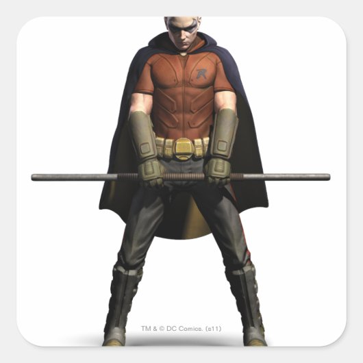 Sticker Carré Couleur Robin (Devant)