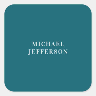 Sticker Carré Couleur sarcelle foncée uni chic personnalisée sur
