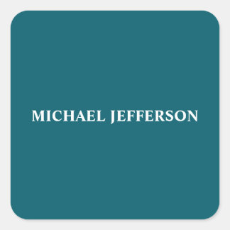 Sticker Carré Couleur Turquoise foncée chic personnalisée