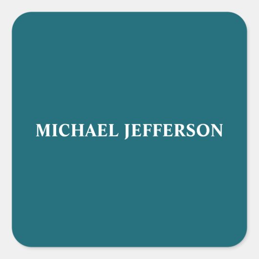 Sticker Carré Couleur Turquoise foncée chic personnalisée (Devant)
