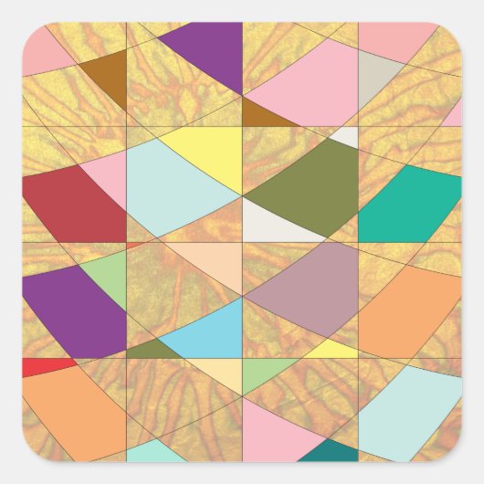 Sticker Carré Couleurs Abstraites éclatement du soleil (Devant)
