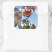 Sticker Carré Couleurs arc-en-ciel Ballons à air chaud Ciel bleu (Sac)