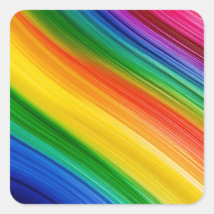 Sticker Carré Couleurs arc-en-ciel vives