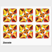Sticker Carré Couleurs chaudes Cool formes géométriques angulair (Feuille)