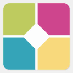 Sticker Carré COULEURS D'ÉTÉ Quadrants Texte facultatif