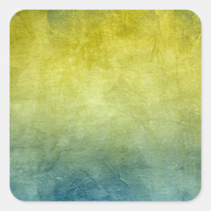 Sticker Carré Couleurs Grunge - Jaune & Bleu