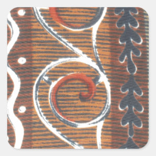 Sticker Carré Couleurs Motif Vintages Africaines Traditionnelles