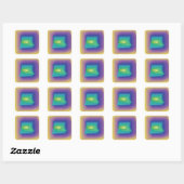Sticker Carré Couleurs pastel abstraites (Feuille)