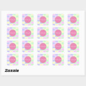 Sticker Carré Couleurs pastel jaune rose vert pourpre (Feuille)
