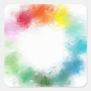 Sticker Carré Couleurs Personnalisées Abstraites Rose Rouge Jaun