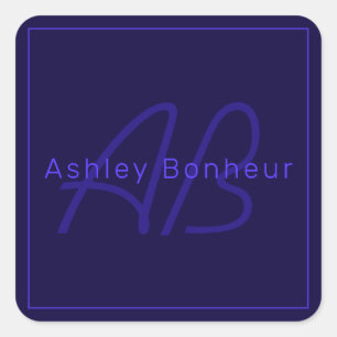 Sticker Carré Couleurs violettes profondes modernes Nom et mon