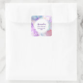 Sticker Carré Couleurs violettes, vertes, roses Fleurs Anniversa (Sac)