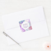 Sticker Carré Couleurs violettes, vertes, roses Fleurs Anniversa (Enveloppe)