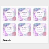Sticker Carré Couleurs violettes, vertes, roses Fleurs Anniversa (Feuille)
