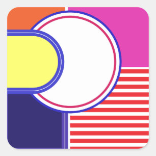 Sticker Carré Couleurs vives, beau design graphique