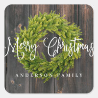 Country Rustic Wood Merry Christmas Greeting