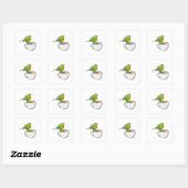 Sticker Carré Coupe Bird Coffee (Feuille)