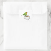 Sticker Carré Coupe Bird Coffee (Sac)