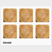 Sticker Carré Coupe de vie en bois noueuse (Feuille)