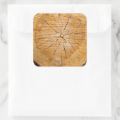 Sticker Carré Coupe de vie en bois noueuse (Sac)
