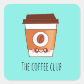 Sticker Carré Coupe en papier Lover Café unique (Devant)