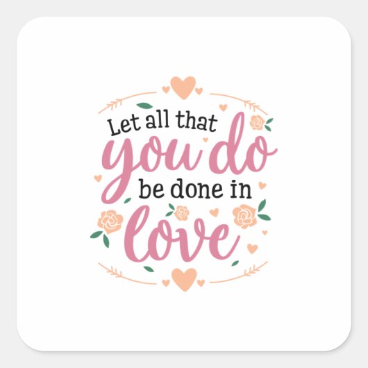 Sticker Carré Couple Cadeau Let's All That You Do (Devant)
