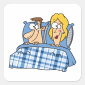 Sticker Carré Couple Dans Le Lit (Devant)