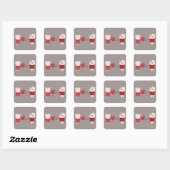 Sticker Carré Couple de caricature de chat (Feuille)