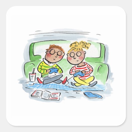 Sticker Carré Couple de jeu (Devant)