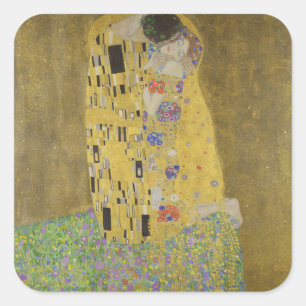 Sticker Carré Couple élégant "Le Baiser"