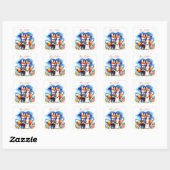 Sticker Carré Couple Fox mou | Mariage romantique (Feuille)