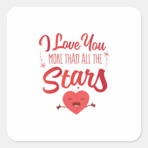 Sticker Carré Couple I Love You More Than All The Stars