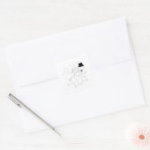 Sticker Carré Couple mariage (Enveloppe)