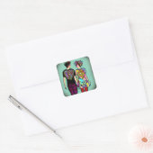 Sticker Carré Couple Rocheux Grunge Poignées (Enveloppe)