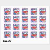 Sticker Carré Couples à critère mignon (Feuille)