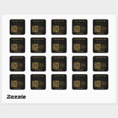 Sticker Carré Coupon de remise QR Code Business Gold Merci (Feuille)