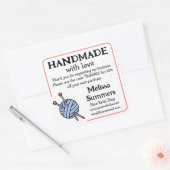 Sticker Carré Coupon Tricot artisanal (Enveloppe)