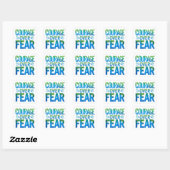 Sticker Carré Courage plutôt que peur (Feuille)