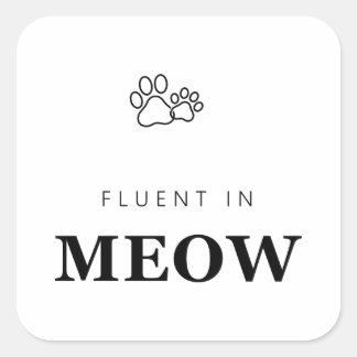 Sticker Carré Courant en chat drôle amateur d'empreinte de patte
